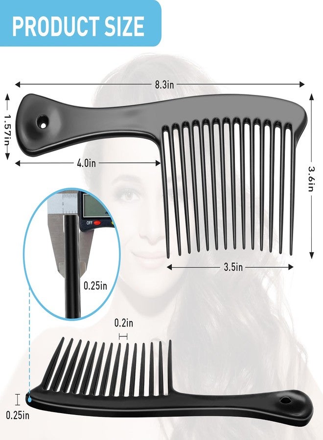 HDAJY Wide Tooth Comb, Large Thickened Hair Comb, Shower Combs for Wet Curly Straight Hair, Round Comb Teeth, no Hair Damage, Black - Image 2